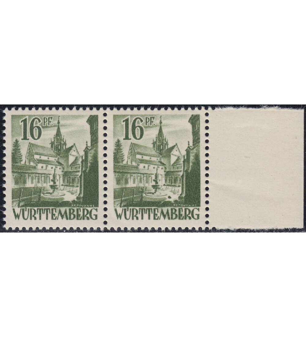 Franz. Zone - Plattenfehler Wrttemberg Nr. 6 PF I postfrisch