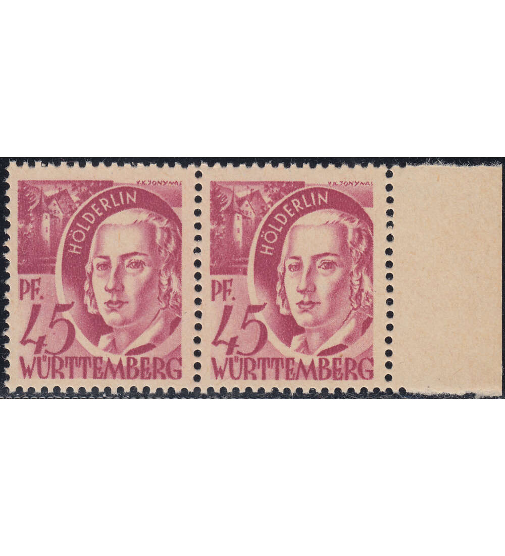 Franz. Zone - Plattenfehler Wrttemberg Nr. 9 PF I postfrisch