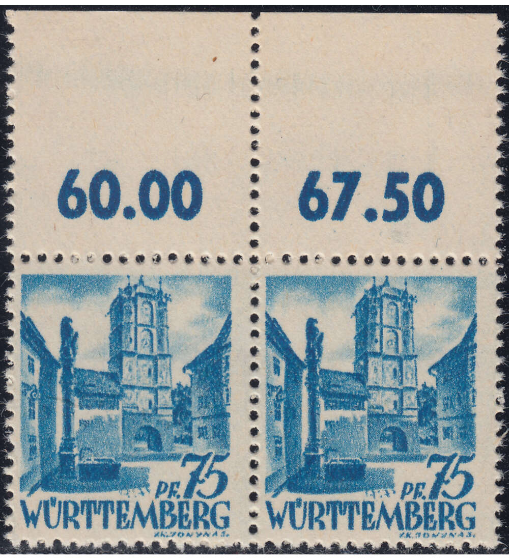 Franz. Zone - Plattenfehler Wrttemberg Nr. 11 PF I postfrisch