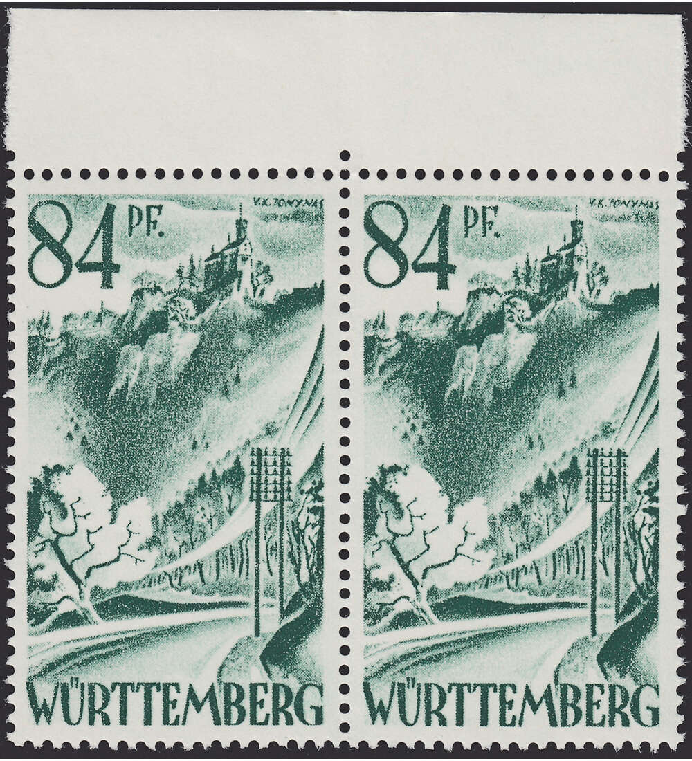Franz. Zone - Plattenfehler Wrttemberg Nr. 12 PF I postfrisch