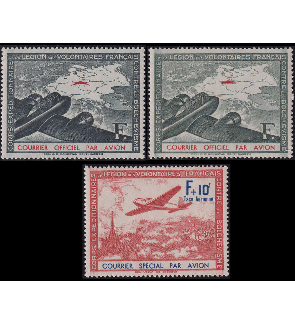 Dt. Besetzung Frankreich Nr. II-III mit II b postfrisch Flugpost 1941