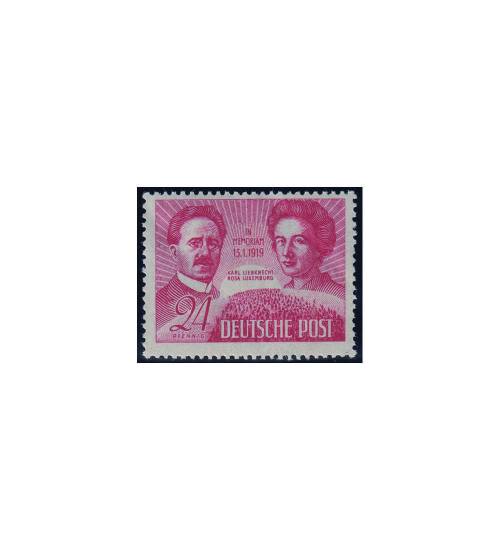 SBZ - Plattenfehler Nr. 229 V postfrisch Karl Liebknecht/Rosa Luxemburg
