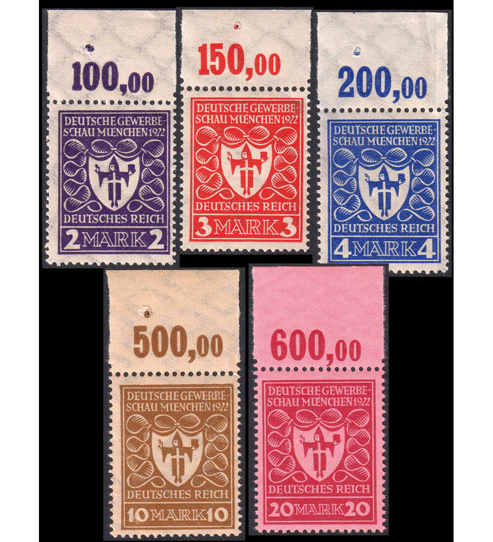 Deutsches Reich Gewerbeschau Nr. 199-204 postfrisch vom Oberrand