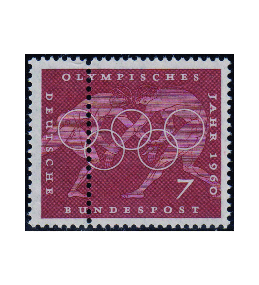 BRD - Verz�hnung postfrisch Nr. 332, zus�tzliche Zahnreihe 7 Pfg. Olympia-Wert 1960