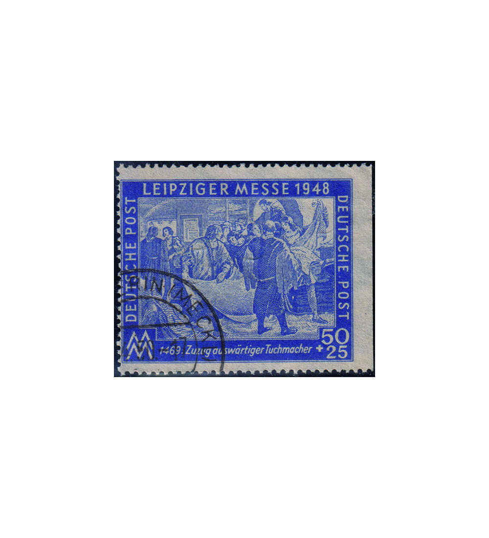 SBZ - Teilzhnung Nr. 199 gestempelt, rechts ungezhnt Leipziger Herbstmesse 1948