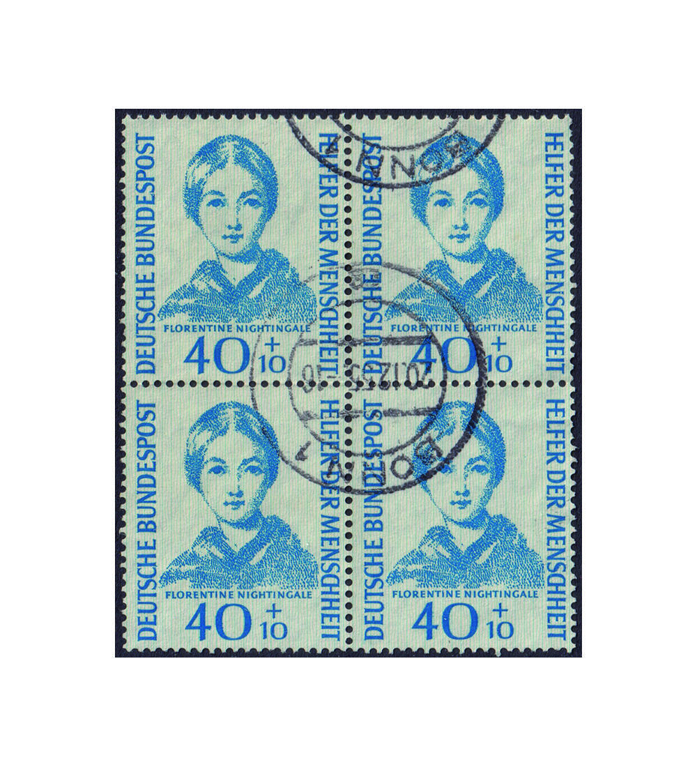 BRD Wohlfahrt 1955 Nr. 225 rundgestempelter Viererblock