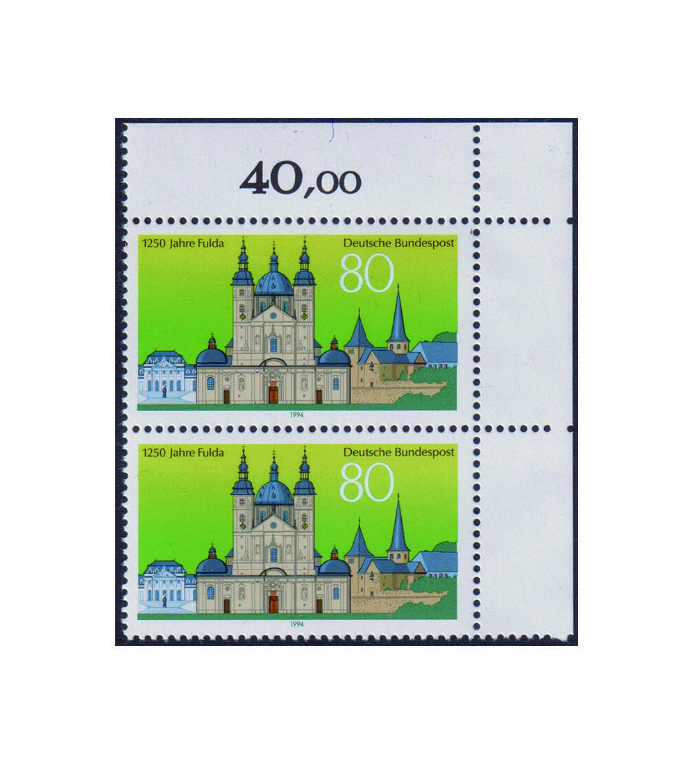 BRD - Besonderheit Nr. 1722 postfrisch mit ausgefallenem Zahnloch im Seitenrand