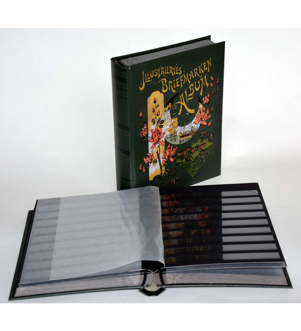 Briefmarkenalbum Einsteckalbum 60 schwarze Seiten  Nostalgie-Album Ambassador