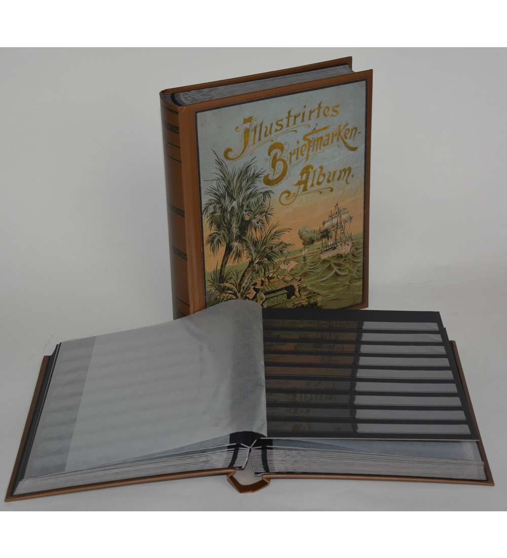 Briefmarkenalbum Einsteckalbum 60 schwarze Seiten  Nostalgie-Album Mauritius