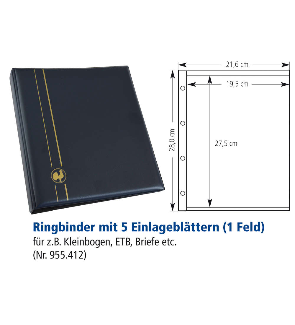 Briefmarken-Album Individual-Perfekt PLUS 5 Einlagebl�tter 1 Feld