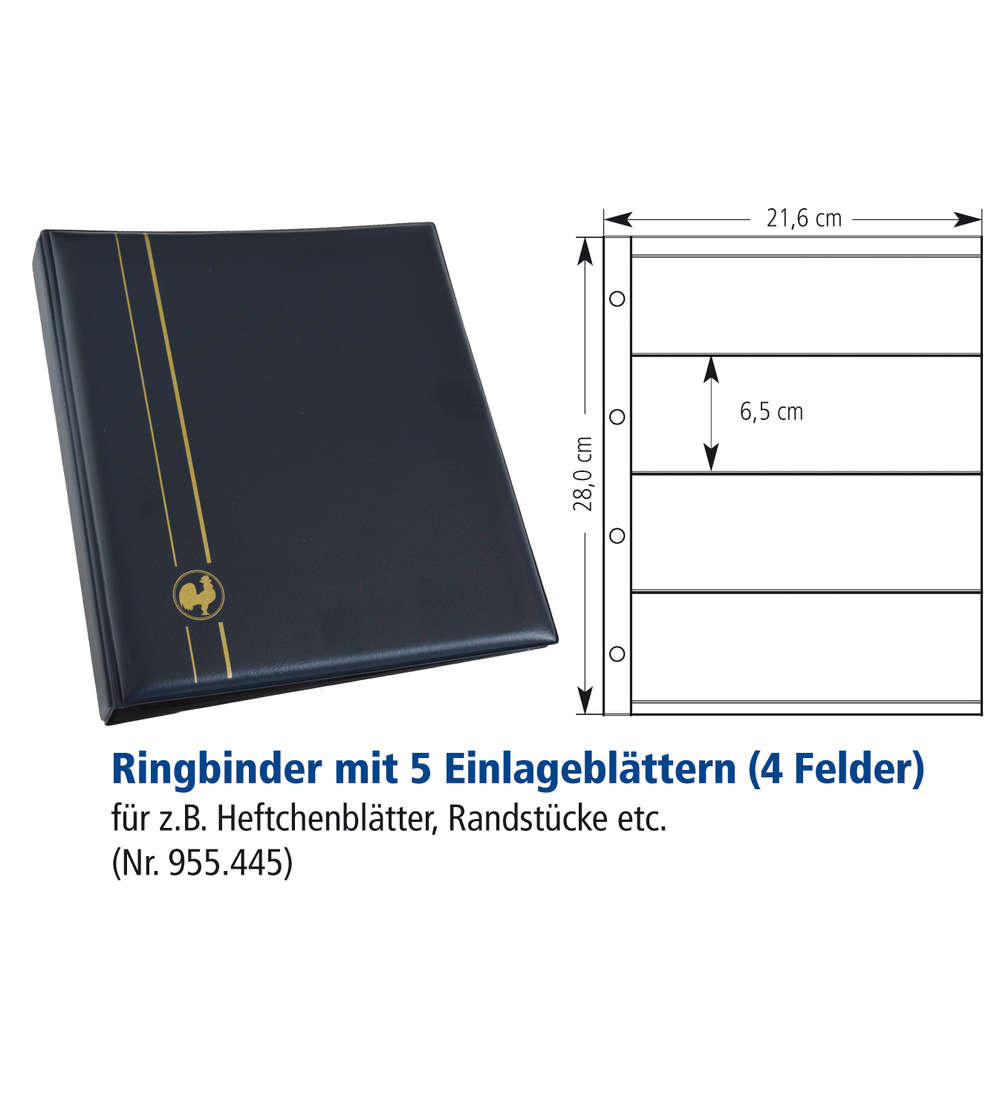 Briefmarken-Album Individual-Perfekt PLUS 5 Einlagebl�tter 4 Felder