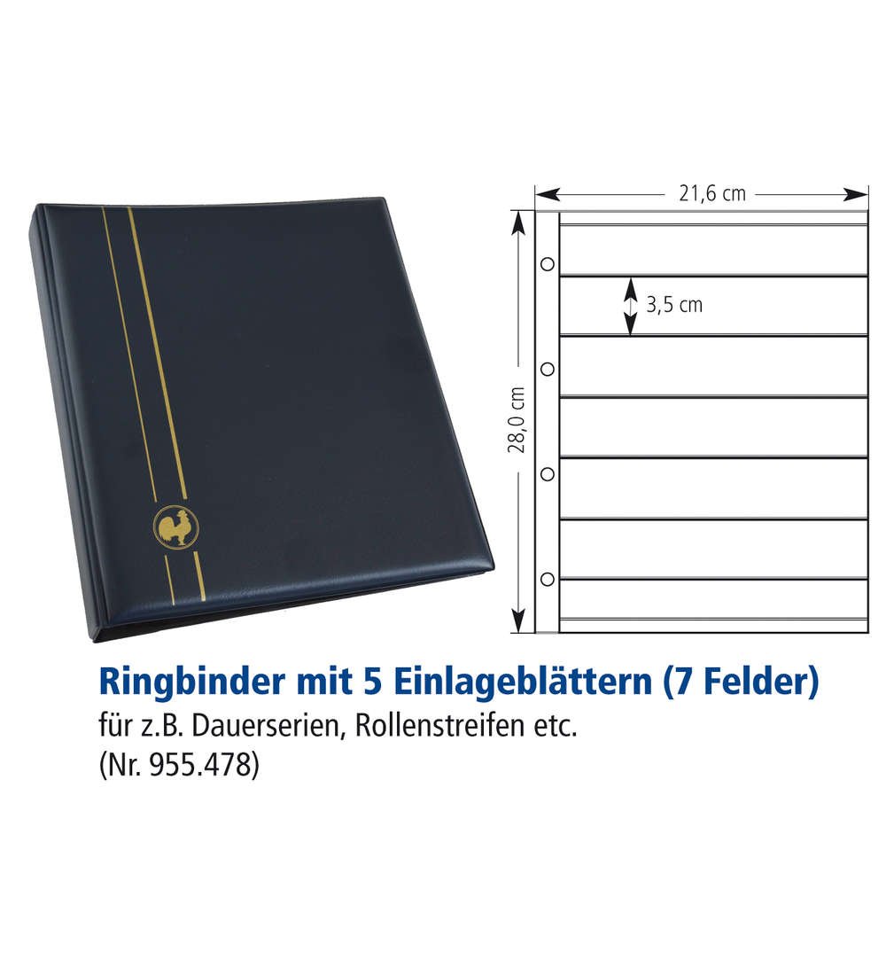 Briefmarken-Album Individual-Perfekt PLUS 5 Einlagebl�tter 7 Felder