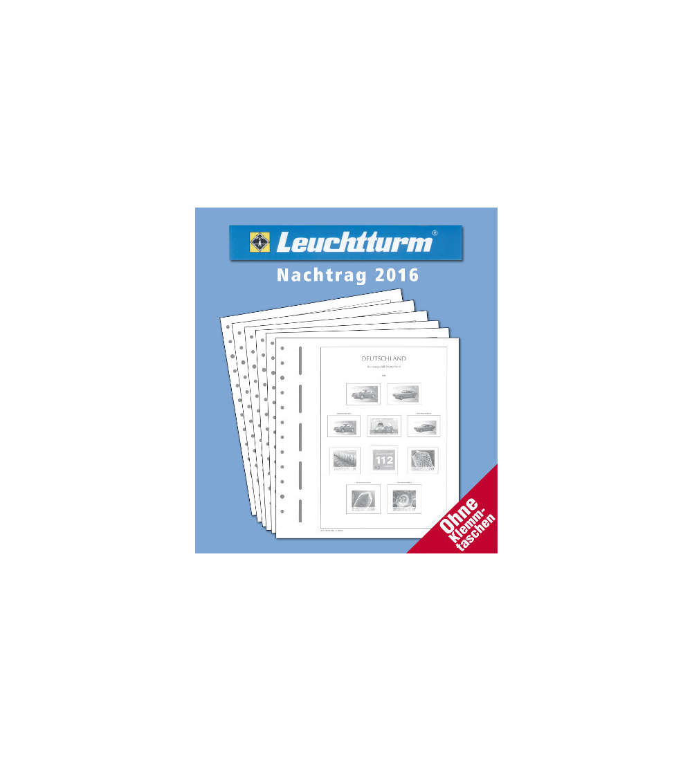 LEUCHTTURM Nachtrag BRD Bund 2016 ohne Schutztaschen
