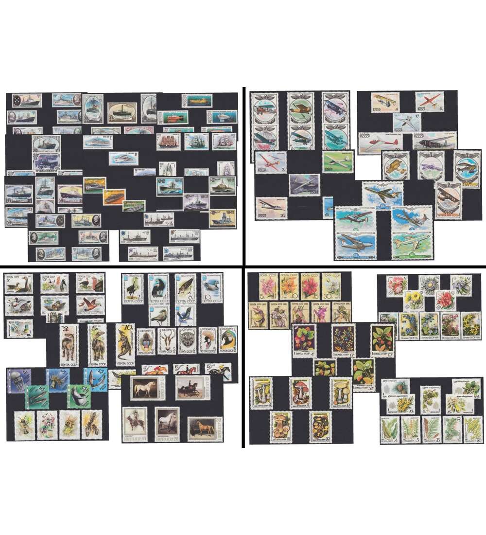 SET: Sowjetunion postfrische Stze Schiffe, Flugzeuge, Tiere und Pflanzen