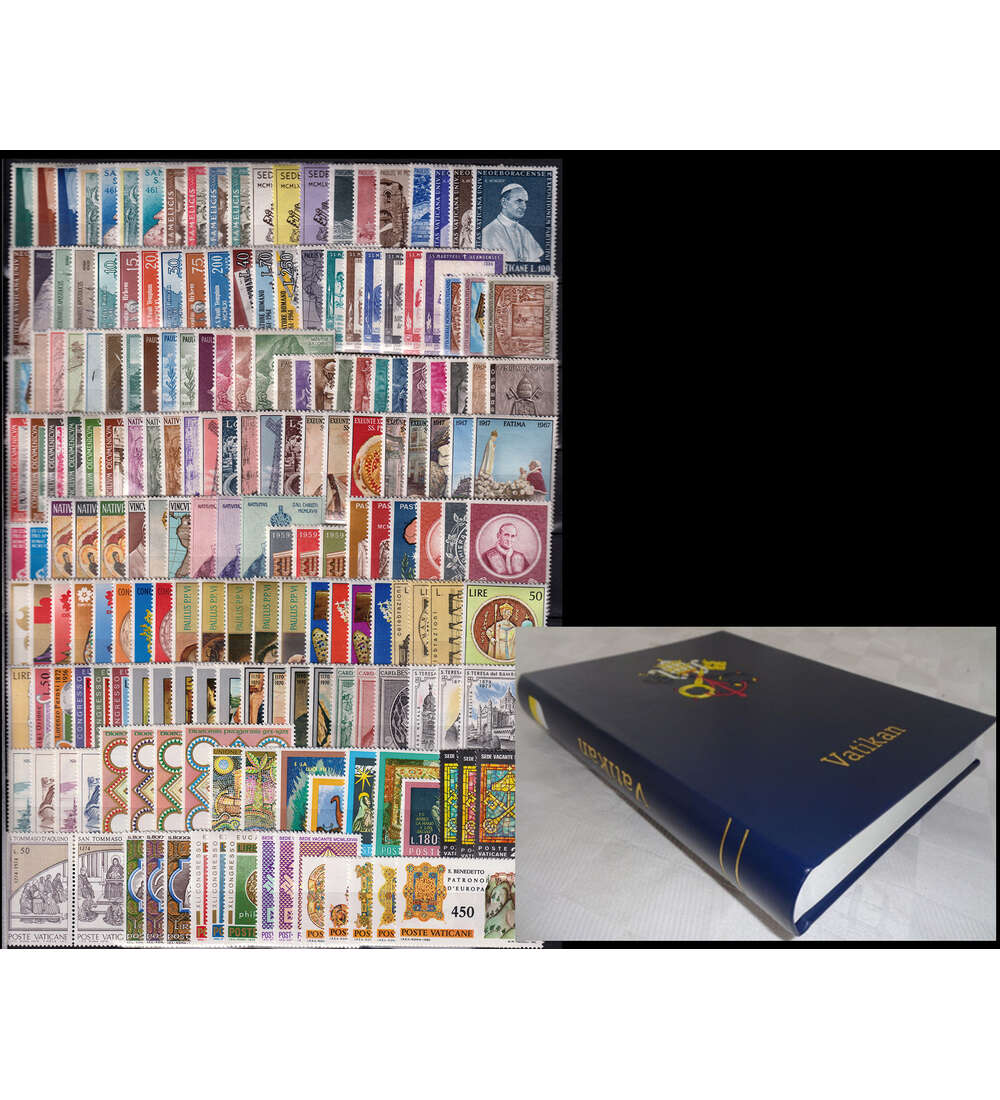 SET: Postfrische Vatikanstze mit 60 Seiten Einsteckalbum und passender Wappenprgung