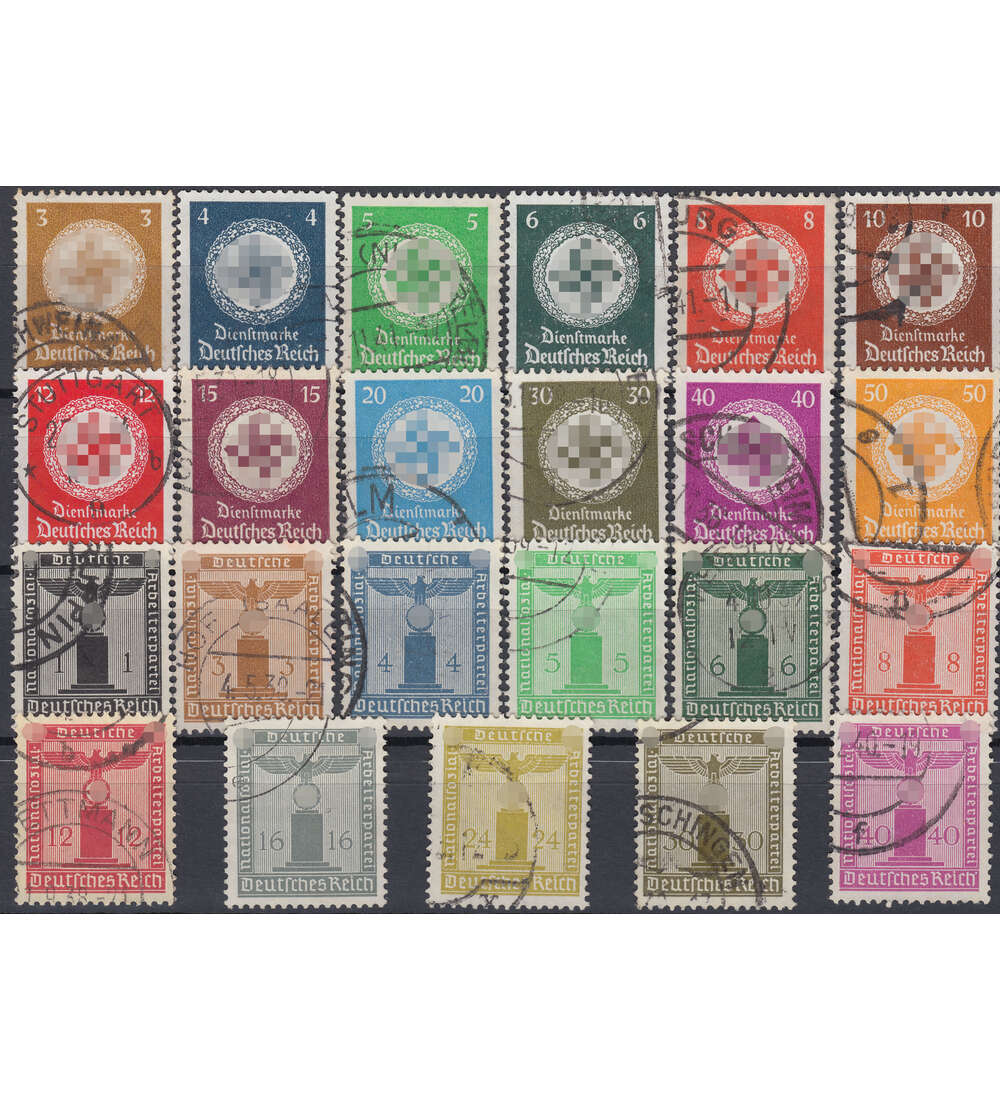 SET: Deutsches Reich Dienstmarken gestempelt