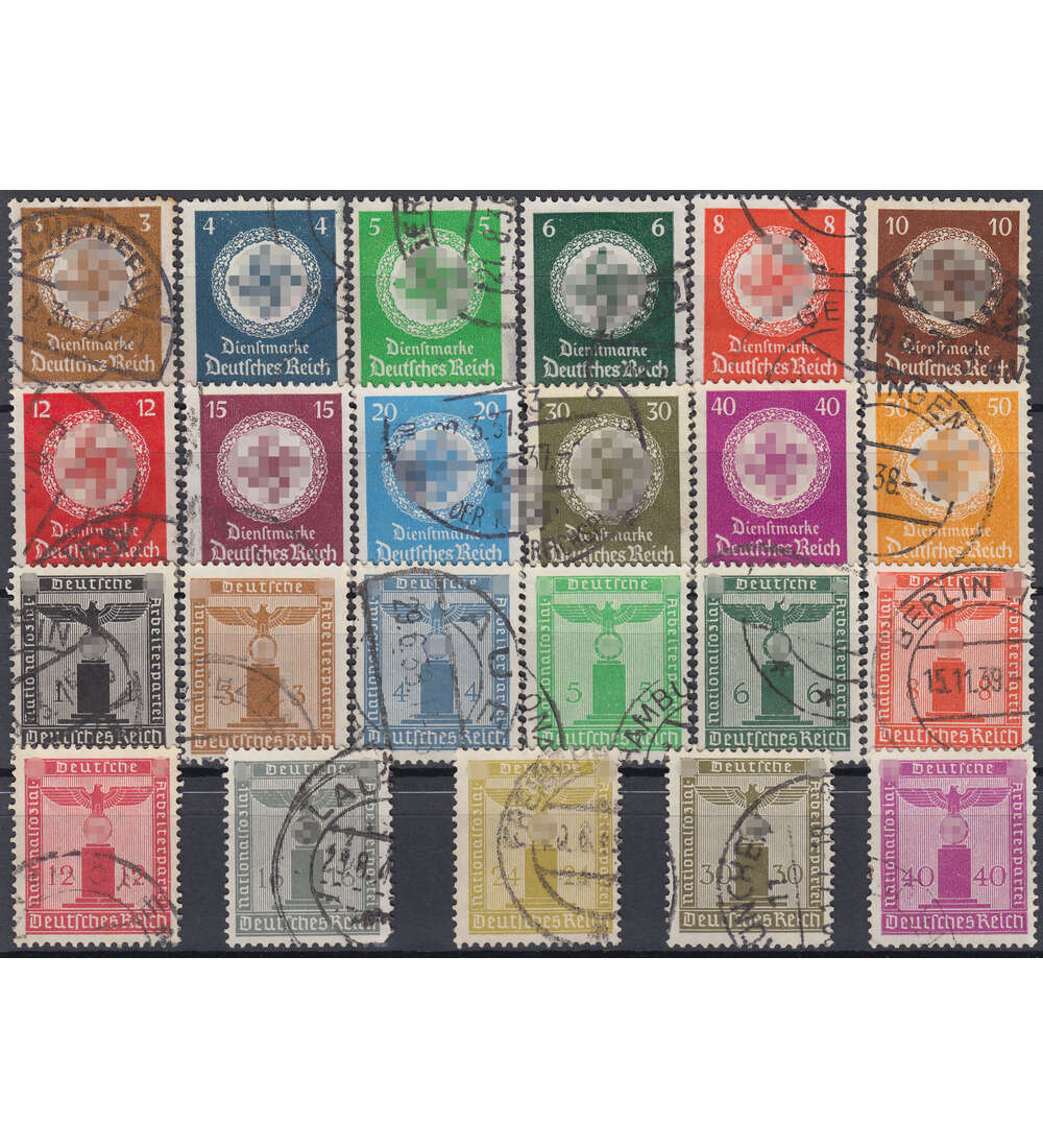 SET: Dt. Reich Dienstmarken Nr. 132-143,144-154 gestempelt