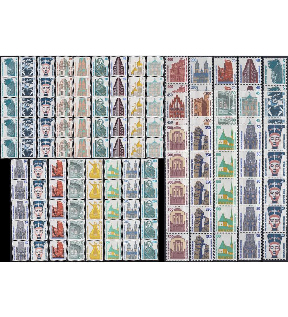 SET: BRD Bund Sehenswrdigkeiten 5er-Rollenstreifen postfrisch **