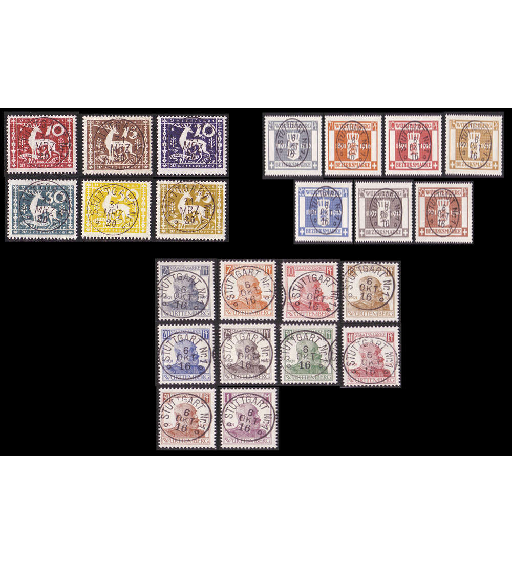 SET: Wrttemberg gestempelt 3 Stze