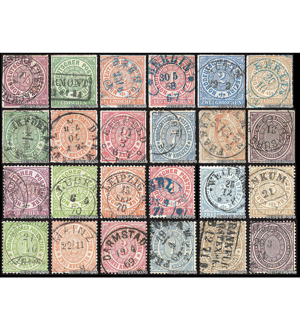 SET: Norddeutscher Postbezirk Nr. 1-22,24 gestempelt