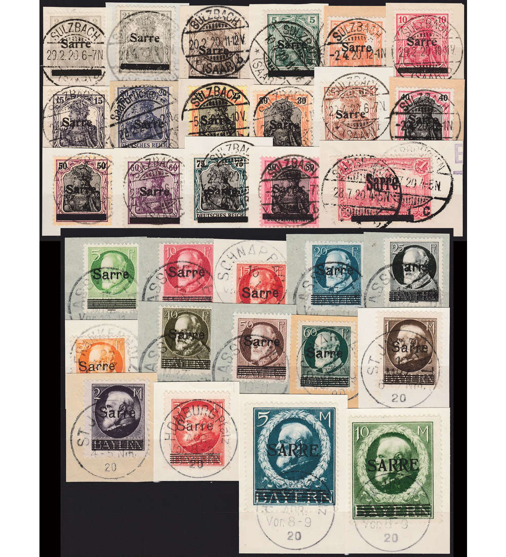 SET: Saarland Nr. 1-31 auf Briefstcken