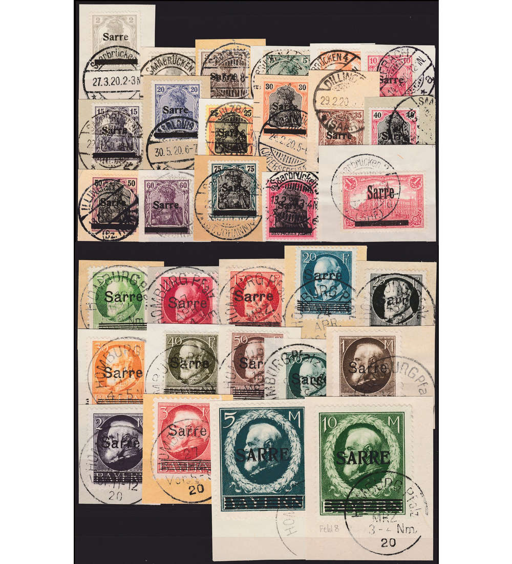SET: Saarland Nr. 1-31 auf Briefstcken mit Attesten