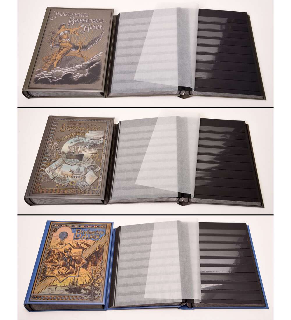 3er Set - Nostalgie-Alben  60 schwarze Seiten