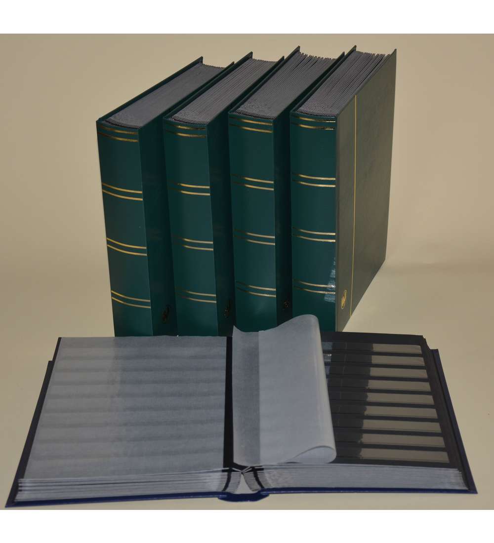 Briefmarkenalbum, Einsteckbuch, Einsteckalbum, 60 schwarze Seiten -5er Karton