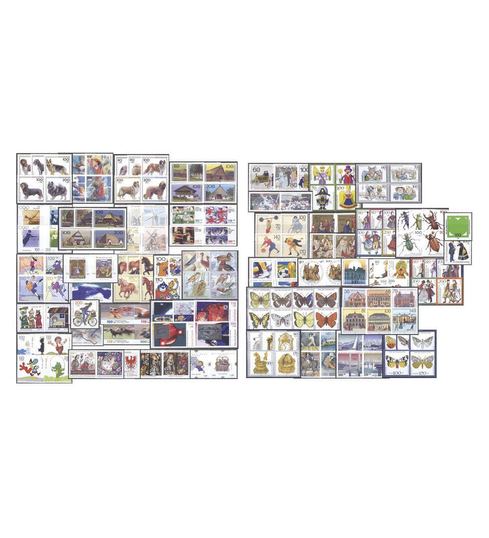 SET: BRD Bund Zuschlagsausgaben 1990-1999 postfrisch ** komplett