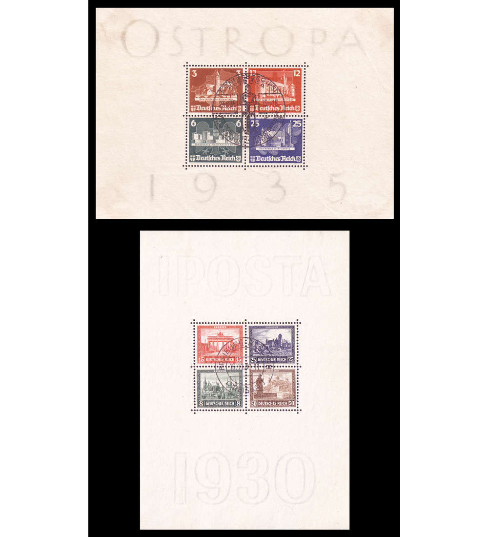 SET: Deutsches Reich Block 1+3 gestempelt