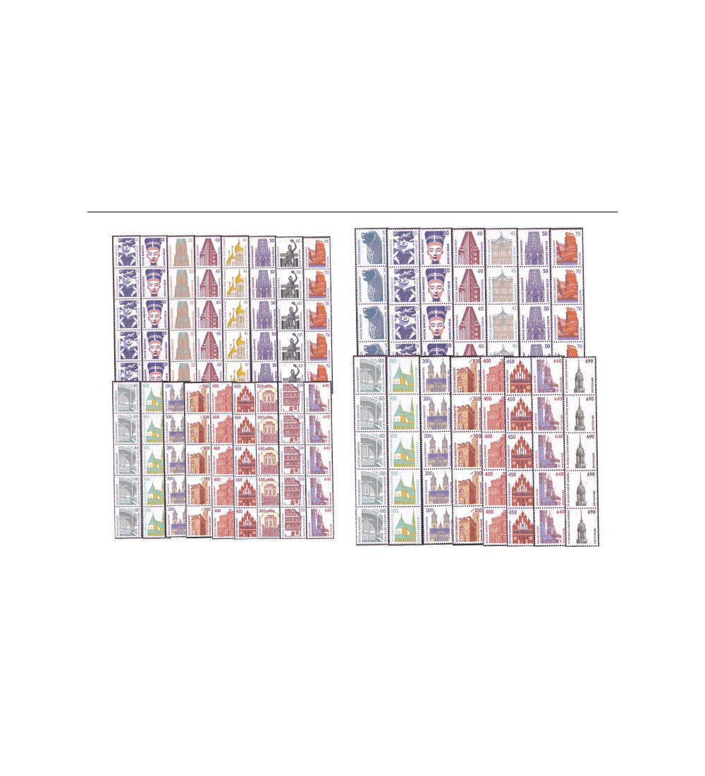 SET: BRD Bund Sehenswrdigkeiten Rollenmarken postfrisch ** 5er-Streifen