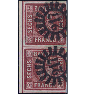 Bayern Nr. 4 II senkrechtes Paar gestempelt