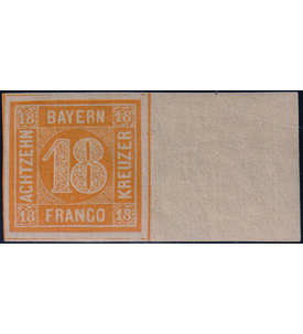Bayern Nr. 7 ungestempelt mit Seitenrand geprft Pfenninger