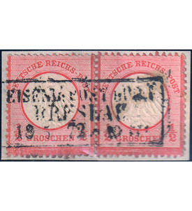 Dt. Reich Nr. 3 waagerechtes Paar gestempelt auf Briefabschnitt