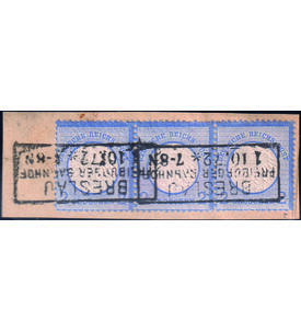 Dt. Reich Nr. 5 waagerechter Dreierstreifen gestempelt  gepr�ft