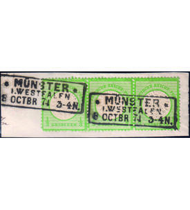 Dt. Reich Nr. 17a waagerechter Dreierstreifen gestempelt