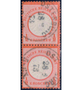 Dt. Reich Nr. 18 senkrechtes Paar gestempelt