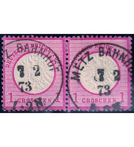 Dt. Reich Nr. 19 waagerechtes Paar gestempelt