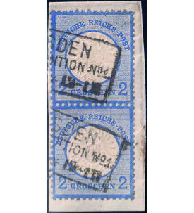 Dt. Reich Nr. 20 senkrechtes Paar gestempelt