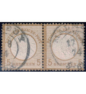 Dt. Reich Nr. 22 waagerechtes Paar gestempelt gepr�ft