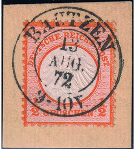 Dt. Reich Nr. 14 auf Abschnitt, seltener Stempel