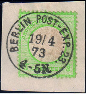 Dt. Reich Nr. 17 a gestempelt auf Abschnitt, gro�e Marke