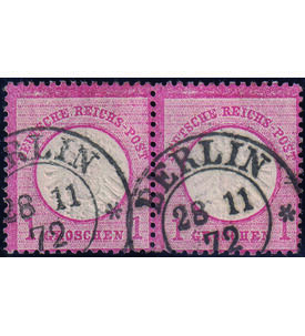 Dt. Reich Nr. 19 waagerechtes Paar gro�e Marken gestempelt