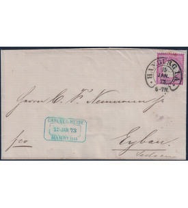 Dt. Reich Nr. 19 auf Brief mit Hufeisenstempel von Hamburg I. A.