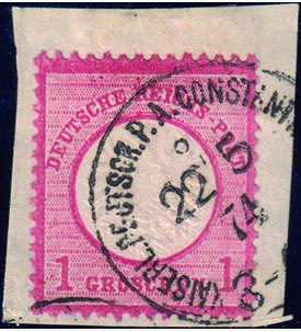 Dt. Post in der T�rkei Nr. V 19  gestempelt auf Abschnitt