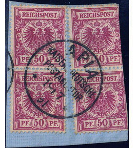 Samoa Nr. V 50 d  senkrechtes Paar gestempelt auf Abschnitt, gepr�ft