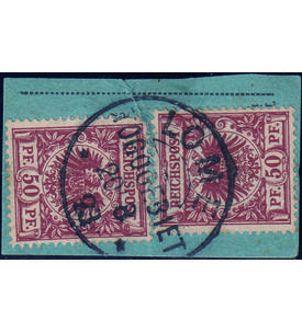 Togo Nr. V 50 d , 2 St�cke gestempelt auf Abschnitt, gepr�ft