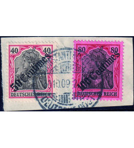 Dt. Post in der T�rkei Nr. 51 und 52  gestempelt auf Abschnitt, gepr�ft