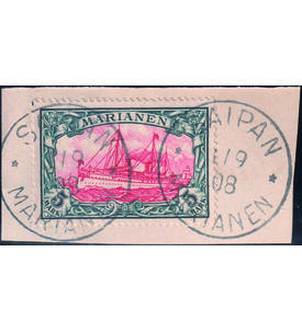 Marianen Nr. 19  gestempelt auf Abschnitt