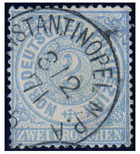 Dt. Post in der T�rkei Nr. NV 17  gestempelt gepr�ft